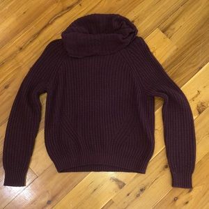 Chunky Maroon Turtleneck Sweater